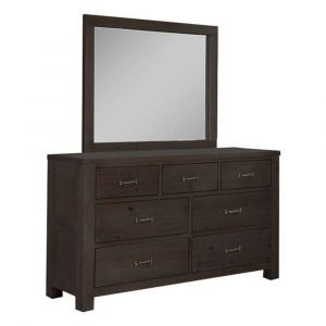Hillsdale Kids and Teen - Highlands Wood 7 Drawer Dresser with Mirror, Espresso - 11500NDM