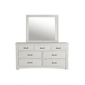 Hillsdale Kids and Teen - Highlands Wood 7 Drawer Dresser with Mirror, White - 12500NDM