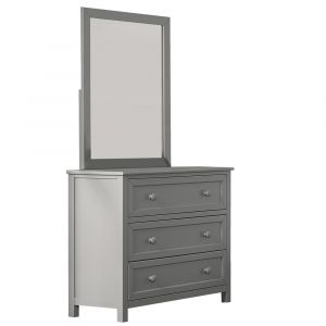 Hillsdale Kids and Teen - Schoolhouse 4.0 3 Drawer Chest and Mirror, Gray - 2311-4525CM