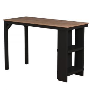 Hillsdale - Knolle Park Wood Counter Height Table, Black with Wire Brush Oak Finished Top - 5132-835