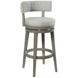 Hillsdale - Lawton Wood Bar Height Swivel Stool, Antique Gray with Ash Gray Fabric - 4840-830P