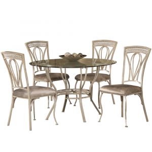Hillsdale - Napier Metal 5 Piece Dining Set, Aged Ivory - 5986DTBS5