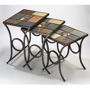 Hillsdale - Pompei Nesting Tables Set Of 3 Tables With Metal / Slate Base - 61713