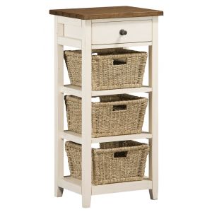 Hillsdale - Tuscan Retreat Wood 3 Basket Stand with Open Sides, Country White with Antique Pine Top - 5465-941W