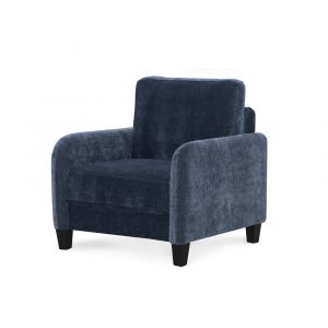 Home Furniture Outfitters - Everly Blue Velvet Chair - HF2350-908