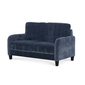 Home Furniture Outfitters - Everly Blue Velvet Loveseat - HF2350-914
