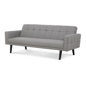 Home Furniture Outfitters - Sawyer Futon With Arms In Light Gray - HF2150-906-2