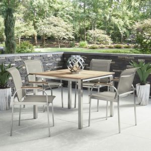 Homestyles Furniture - Aruba Gray 5 Piece Outdoor Dining Set - 5650-3684