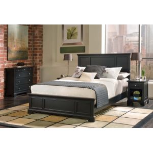 Homestyles Furniture - Bedford Black Queen Bed, Nightstand and Chest - 5531-5014