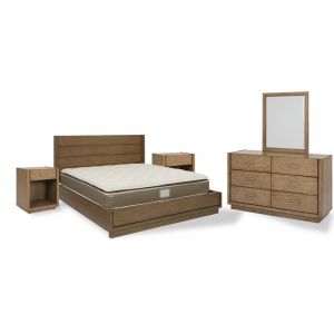 Homestyles - Big Sur Brown King Bed with Two Nightstands and Dresser with Mirror - 5506-6022