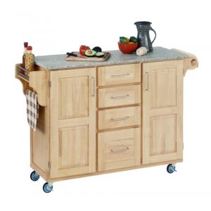 Homestyles - Create-a-Cart Brown Kitchen Cart with gray granite top - 9100-1013