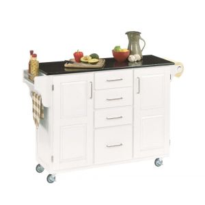 Homestyles - Create-a-Cart Off White Kitchen Cart with black granite top - 9100-1024
