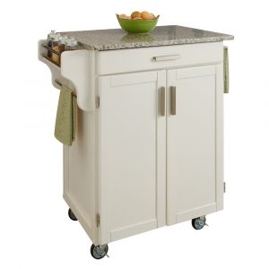 Homestyles Furniture - Cuisine Cart White Kitchen Cart - 9001-0023