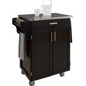 Homestyles Furniture - Cuisine Cart Black Kitchen Cart - 9001-0042