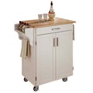 Homestyles Furniture - Cuisine Cart White Kitchen Cart - 9001-0021