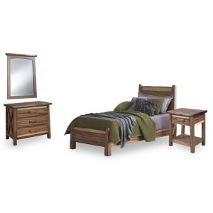 Homestyles Furniture - Forest Retreat Brown Twin Bed, Nightstand, Chest, and Mirror - 5185-421