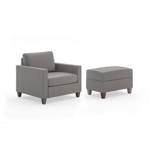 Homestyles Furniture - Dylan Chair and Ottoman in Gray - 2001-18-FB02