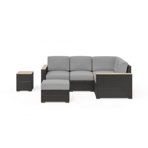 HomeStyles Furniture - Outdoor 4 Seat Sectional, Ottoman and Side Table - 6801-49-T