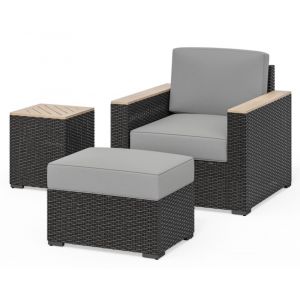 HomeStyles Furniture - Outdoor Arm Chair, Ottoman and Side Table - 6801-119-T