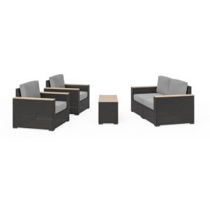 HomeStyles Furniture - Outdoor Loveseat, Arm Chair Pair and Two Side Tables - 6801-11D6-TD