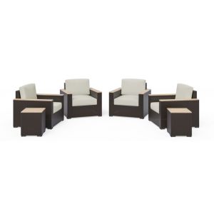 HomeStyles Furniture - Outdoor Side Table Pair and Four Arm Chairs - 6800-114-TD