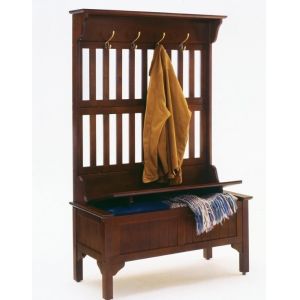 Homestyles Furniture - General Line Brown Hall Tree with Bench - 5648-49