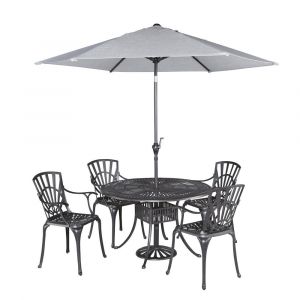 Homestyles Furniture - Grenada Gray 6 Piece Outdoor Dining Set with Umbrella - 6660-3286