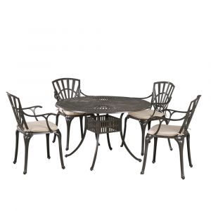 Homestyles Furniture - Grenada Taupe 5 Piece Dining Set with Cushions - 6661-328C
