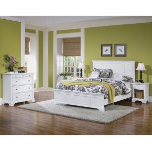 Homestyles Furniture - Naples White Queen Bed, Nightstand and Chest - 5530-5014