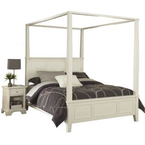 Homestyles Furniture - Naples White Queen Bed and Nightstand - 5530-5102