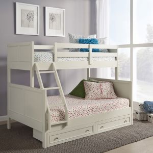 Homestyles Furniture - Naples White Twin Over Full Bunk Bed - 5530-55D