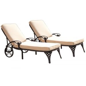 Homestyles Furniture - Sanibel Black Chaise Lounge with Cushion - 6654-83C