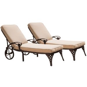 Homestyles Furniture - Sanibel Brown Chaise Lounge with Cushion - 6655-83C