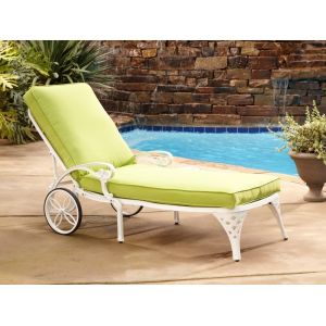 Homestyles Furniture - Sanibel White Chaise Lounge with Cushion - 6652-83C