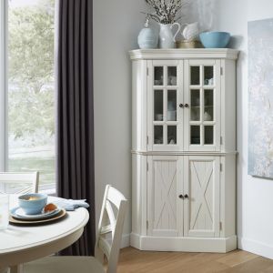 Homestyles Furniture - Seaside Lodge White Corner Cabinet - 5523-68