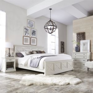 Homestyles Furniture - Seaside Lodge White King Bed, Nightstand and Chest - 5523-6021