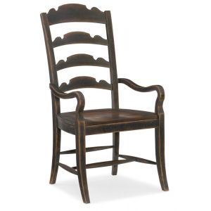 Hooker Furniture - Hill Country Twin Sisters Ladderback Arm Chair - 5960-75300-BLK