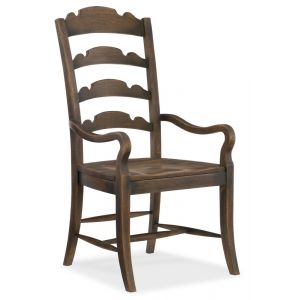 Hooker Furniture - Hill Country Twin Sisters Ladderback Arm Chair - 5960-75300-BRN
