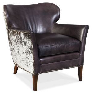 Hooker Furniture - Kato Leather Club Chair w/ Salt Pepper Brindle - CC469-097