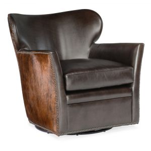 Hooker Furniture - Kato Leather Swivel Chair w/ Dark HOH - CC469-SW-089