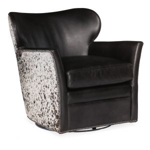 Hooker Furniture - Kato Leather Swivel Chair w/ Salt Pepper HOH - CC469-SW-097