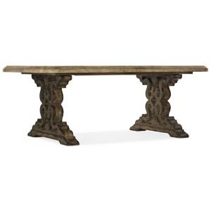 Hooker Furniture - La Grange Le Vieux 86in Double Pedestal Table w/2-18in Leaves - 6960-75200-81
