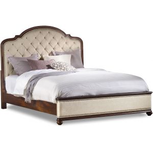 Hooker Furniture - Leesburg Queen Upholstered Bed with Wood Rails - 5381-90950
