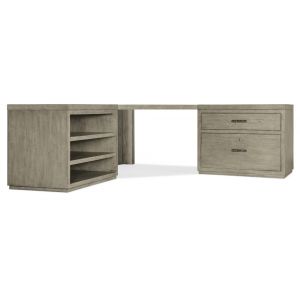 Hooker Furniture - Linville Falls Corner Desk with Lateral File and Open Desk Cabinet - 6150-10936-85