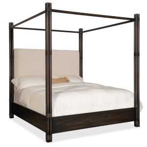 Hooker Furniture - Retreat Pole Rattan King Upholstered Poster Bed w/Canopy - 6950-90466-99