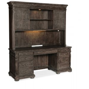 Hooker Furniture - Traditions Computer Credenza with Hutch - 5961-10464-89_10467-89