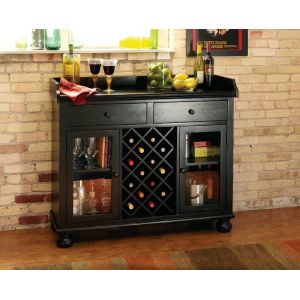 Howard Miller - Cabernet Hills Worn Black Wine & Bar Cabinet - 695002