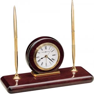 Howard Miller - Rosewood Desk Set Rosewood Table Top Clock - 613588