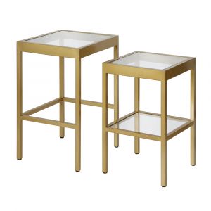 Hudson & Canal - Alexis Rectangular & Square Nested Side Table in Brass - ST0389