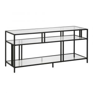 Hudson & Canal - Cortland Rectangular TV Stand with Glass Shelves for TV's up to 60